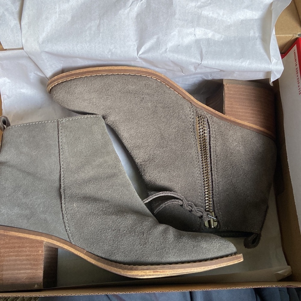 BP. - Taupe Suede Leather Heel Ankle Boot - Picture 10 of 11